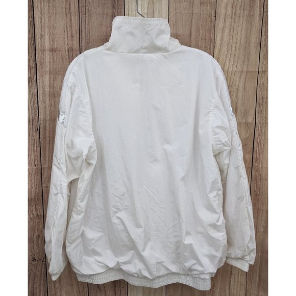 Vintage Slade Track Jacket White/Metallic Silver Floral Sz M - Picture 8 of 12